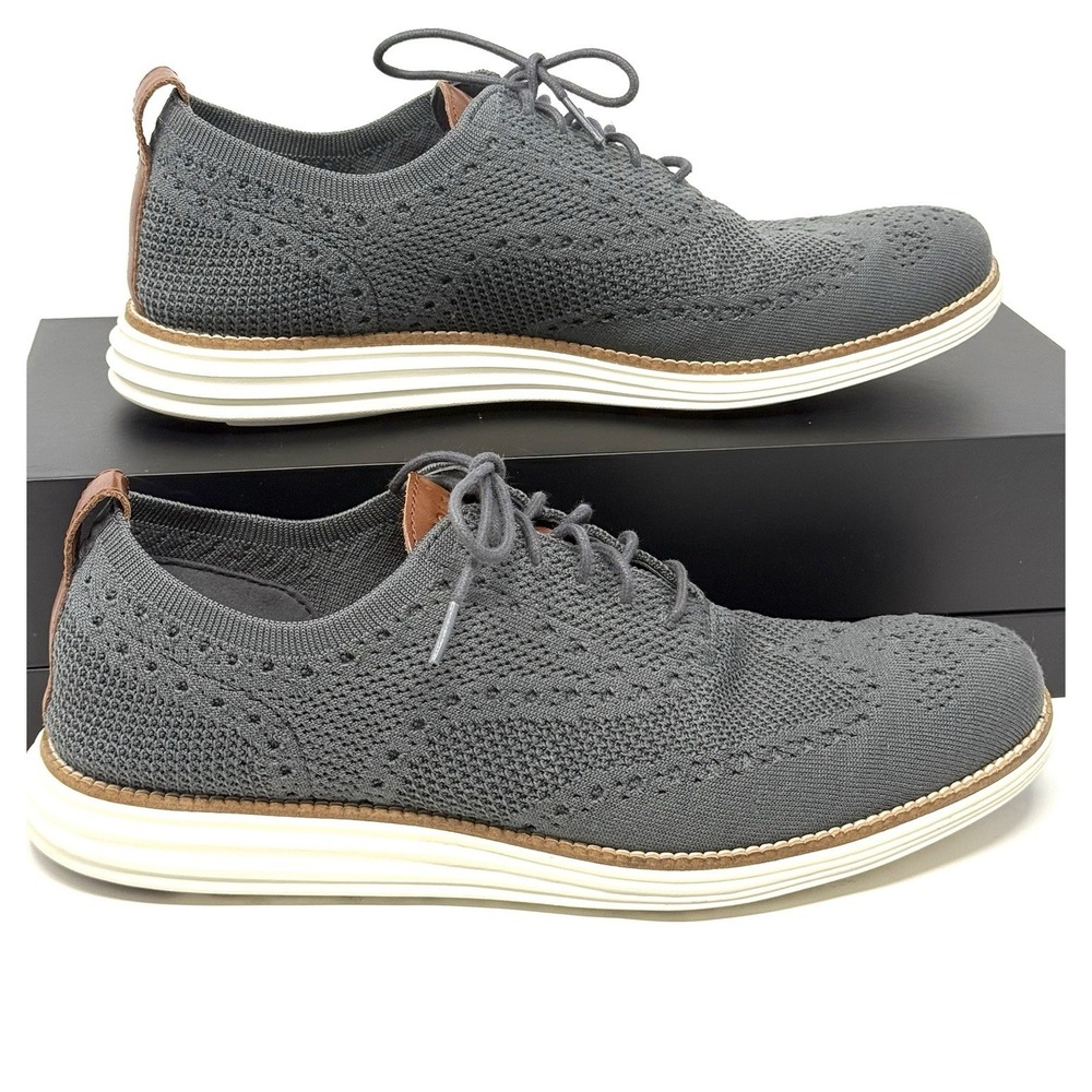 Cole Haan Mens Gray Mesh Original Grand Stitch Lite Oxford Shoes  Size: 11 M